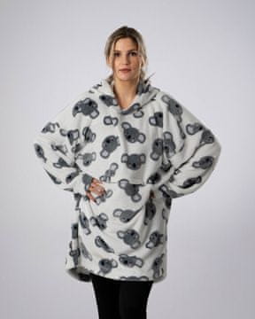 LEAFLETIC Ženska prevelika jopa s kapuco iz coral fleece AOP, 100% poliester – udobna in topla hoodie za vsakodnevno nošenje