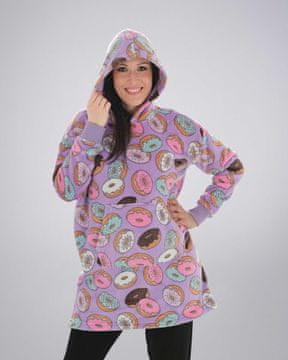LEAFLETIC Ženska prevelika jopa s kapuco iz coral fleece AOP, 100% poliester – udobna in topla hoodie za vsakodnevno nošenje