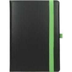 PIGO Blok b5 flux z elastiko črtani listi - zelen