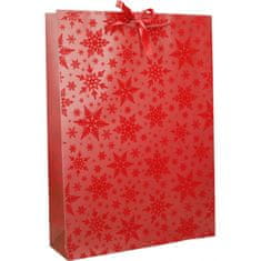 PIGO Vrečka darilna jumbo 33x10x45cm xmas rdeča novoletni motiv