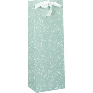 PIGO Vrečka darilna za steklenice deluxe plus xmas mint novoletni motiv