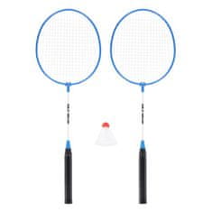 NILS komplet 2 loparjev za badminton in najlonskega loparja NRZ001 modre barve