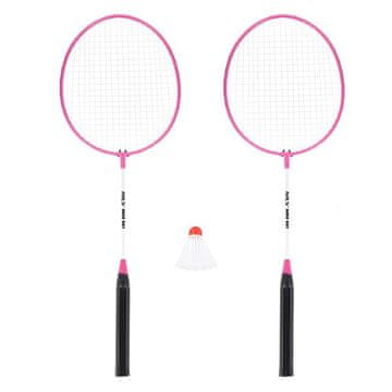 NILS komplet 2 loparjev za badminton in najlonskega loparja NRZ001 roza
