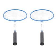NILS komplet 2 loparjev za badminton in najlonskega loparja NRZ001 modre barve