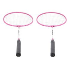NILS komplet 2 loparjev za badminton in najlonskega loparja NRZ001 roza
