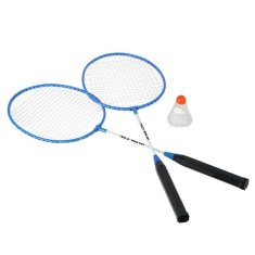 NILS komplet 2 loparjev za badminton in najlonskega loparja NRZ001 modre barve