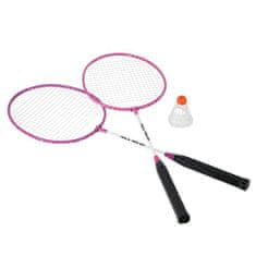 NILS komplet 2 loparjev za badminton in najlonskega loparja NRZ001 roza