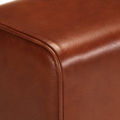 Vidaxl Telovadna klop 38 cm rjava pravo usnje in trden mangov les