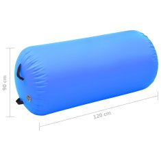 Vidaxl Napihljiv gimnastični valj s tlačilko 120x90 cm PVC moder