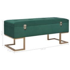 Vidaxl Klop s prostorom za shranjevanje 105 cm zelen žamet