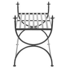Vidaxl Klop v starinskem stilu iz kovine 83x42x55 cm črna