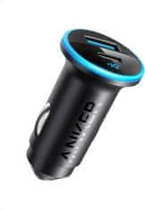 Anker 323 avtopolnilec, USB-C, USB-A, 52W, črn (A2735G11)