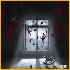 Korbi FOLIJSKE NALEPKE ZA OKNA – KRVAVE ROKE HALLOWEEN DEKORACIJA