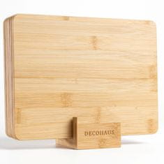 Deco Haus Deco haus Lesene deske za zajtrk, set 6 kosov [DEBELINA 0,8 cm] – Majhna lesena deska za rezanje 23 x 17,5 cm – Lesena deska za kuhinjo Antibakterijska lesena deska – Deska za malico