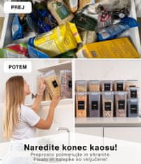 Deco Haus Deco haus posode za shranjevanje s pokrovom, zrakotesne [z nalepkami za shranjevanje] – komplet 4 posod 2,8 l – shranjevalna škatla za kuhinjo – organizacija, shranjevanje živil za špagete, moko
