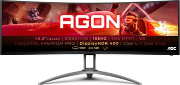 AOC Agon AG493UCX2 monitor, 124cm (48,8), VA, DQHD, 165Hz, USB-C PD