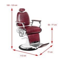 Eprim Gabbiano Moto Style burgundski frizerski stol