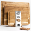 Deco Haus Set 3 lesenih desek za rezanje iz trdne akcije [debeline 2 cm] – deske za rezanje z žlebom za sok – lesene deske za kuhinjo 40 x 30, 33 x 24, 26 x 18 – lesena deska za rezanje