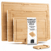 Set 3 lesenih desk za rezanje iz robustnega bambusa [2 cm DEBELINE] - Deske za rezanje z žlebom za sok - Lesene deske za kuhinjo 40x30, 33x24, 26x18 - Lesena deska za rezanje