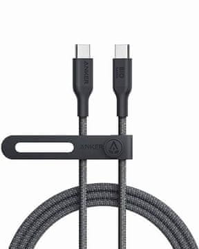 Anker 544 kabel USB-C na USB-C, 140 W, najlon, 1,8 m, črn (A80F6H11)