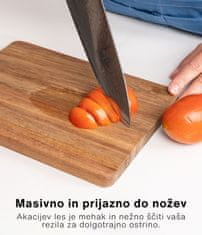 Deco Haus Lesene deske za zajtrk, komplet 6 kosov [DEBELINA 1,5 cm] – Lesena deska za rezanje, majhna, 23 x 17,5 cm – Lesena deska za kuhinjo Antibakterijska lesena deska – Deska za malico