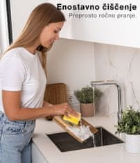 Deco Haus Lesene deske za zajtrk, komplet 6 kosov [DEBELINA 1,5 cm] – Lesena deska za rezanje, majhna, 23 x 17,5 cm – Lesena deska za kuhinjo Antibakterijska lesena deska – Deska za malico