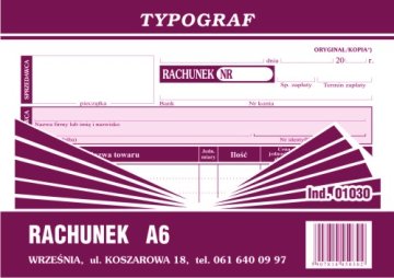 shumee Standardni račun, izpis A6, 01030