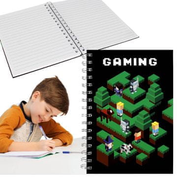 STARPAK Pixel Game Zvezek v spiralnem, obročenem zvezku za šolo za fante A5 TRDA VEZAVA