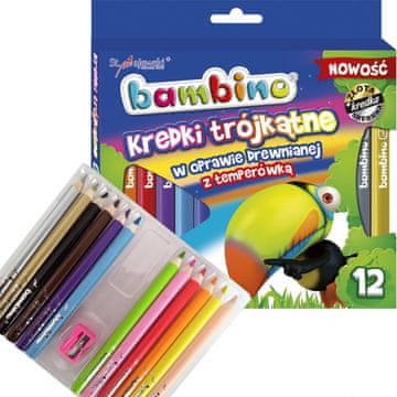 St.Majewski BAMBINO lesene trikotne barvice 12 barv s šilčkom