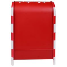 sarcia.eu Rdeča, božična poštna škatla s Božičkom in vrtiljakom, LED GLASBENA ŠKATLA, božična dekoracija 25x15x40 cm