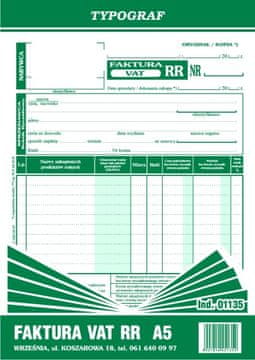 shumee Račun z DDV RR za kmete, obrazec A5 01135