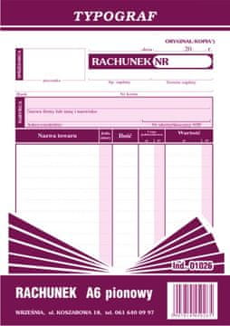 shumee Standardni račun A6 navpični tisk 01026