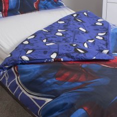 MARVEL COMICS MARVEL SpiderMan Temno modra DVOJNA bombažna otroška posteljnina z zadrgo, SVETLI SE V TEMI 140x200cm+70x90cm OEKO-TEX