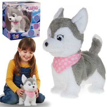 TM Toys Puppy Luv - INTERAKTIVNI husky pes, plišasti pes Luna za otroke, 4 ZVOKI 2+