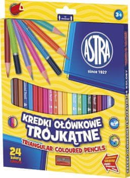 Astra ASTRA trikotni svinčniki 24 barv + šilček