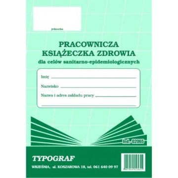 shumee Zdravstvena knjižica za zaposlene A6 za sanitarne in epidemiološke namene