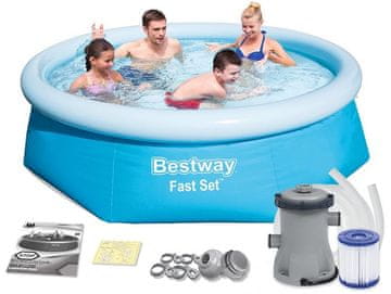 shumee Vrtni razširljivi bazen 244x66 cm 8-v-1 komplet Bestway 57268
