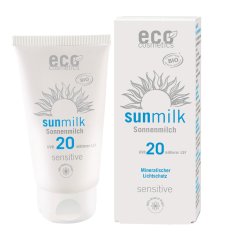 shumee Mleko za sončenje Eco Cosmetics SPF 20 SENSITIVE z granatnim jabolkom in malino
