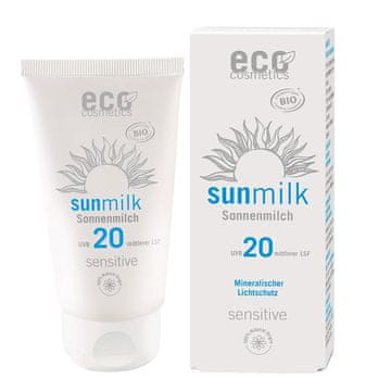 shumee Mleko za sončenje Eco Cosmetics SPF 20 SENSITIVE z granatnim jabolkom in malino