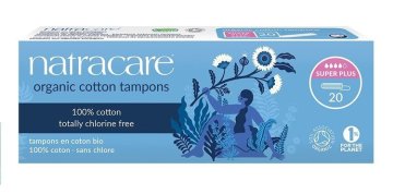 shumee NATRACARE SUPER PLUS higienski tamponi iz organskega bombaža 20 kosov.