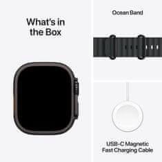 Apple Watch Ultra 3 pametna ura, GPS + Cellular, 49mm, črna, Ocean Band pašček, črn