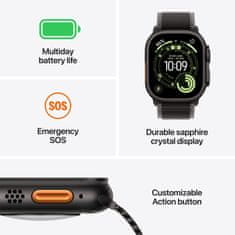 Apple Watch Ultra 3 pametna ura, GPS + Cellular, 49mm, črna, Ocean Band pašček, črn