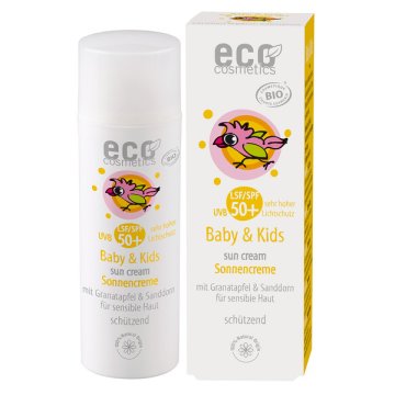 shumee Eco Cosmetics krema za sončenje za otroke in dojenčke SPF 50+ z olivnim oljem in granatnim jabolkom