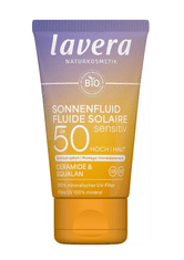 shumee LAVERA sončni fluid za obraz in vrat SENSITIV SPF 50 s ceramidi in skvalanom