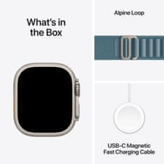 Apple Watch Ultra 3 pametna ura, GPS + Cellular, 49mm, bež, Alpine Loop pašček, moder - L