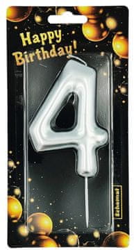 shumee SREBRNA ŠTEVILČNA SVEČA - 4 SHEMA 6551