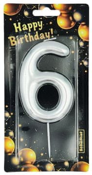 shumee SREBRNA ŠTEVILČNA SVEČA - 6 shema 6612