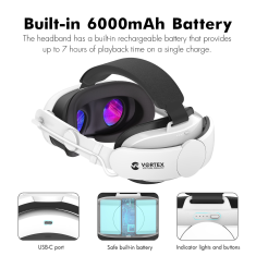 shumee Elite pašček z baterijo 6000 mAh za Meta Quest 3S, Quest 3