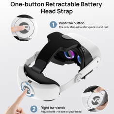 shumee VortexVR Elite pašček z baterijo 10000 mAh | za Meta Quest 3S in Quest 3