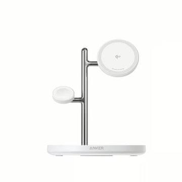 Anker MagGo 3v1 brezžična polnilna postaja, adapter, kabel, 15 W, bela (B25M3321)